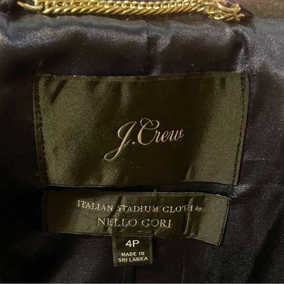 J. Crew Italian Stadium‎ Cloth Black Wool Cocoon Coat Size 4P Classic Fall - Picture 10 of 12